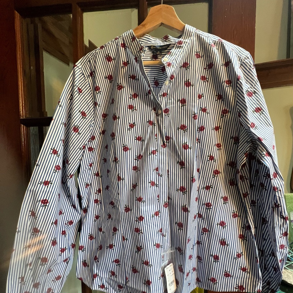 Women's Striped Floral Shirt - Picture 1 of 3